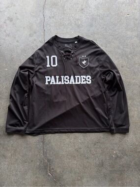 Palisades Black Lace-Up Long Sleeve Jersey